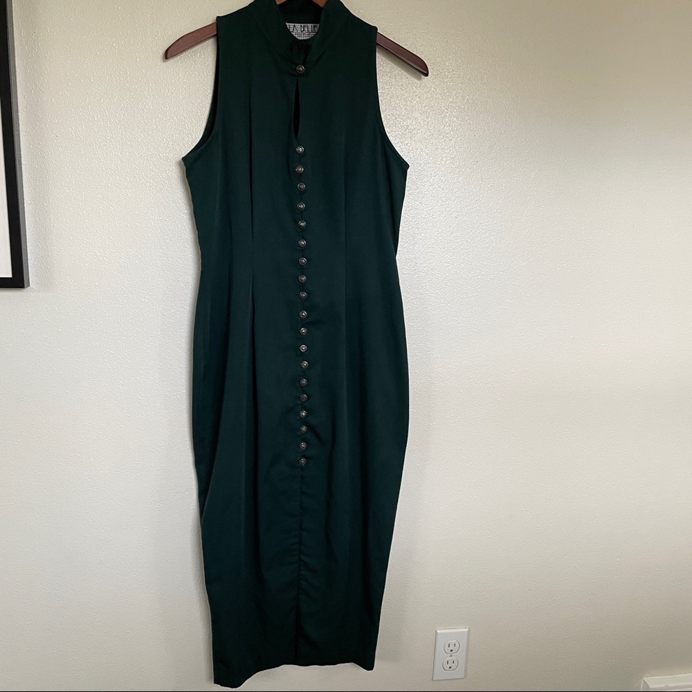 Vintage Dark Green Dress Womens Size 4-6